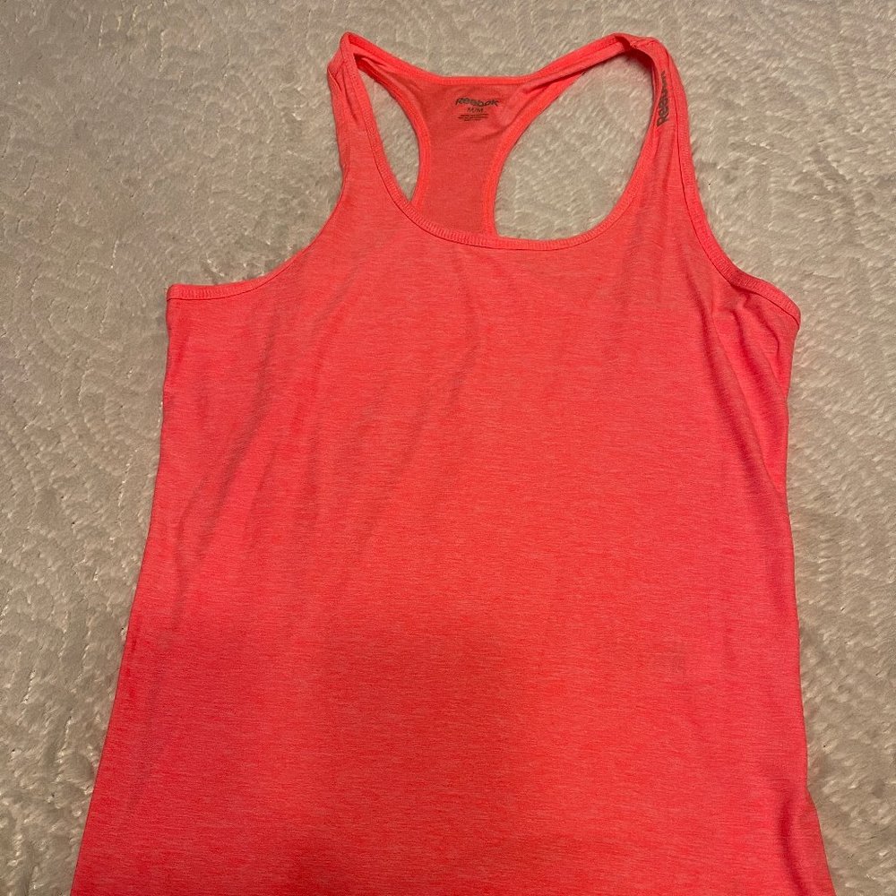 Reebok NEON Orange Runners Tank Top Size M